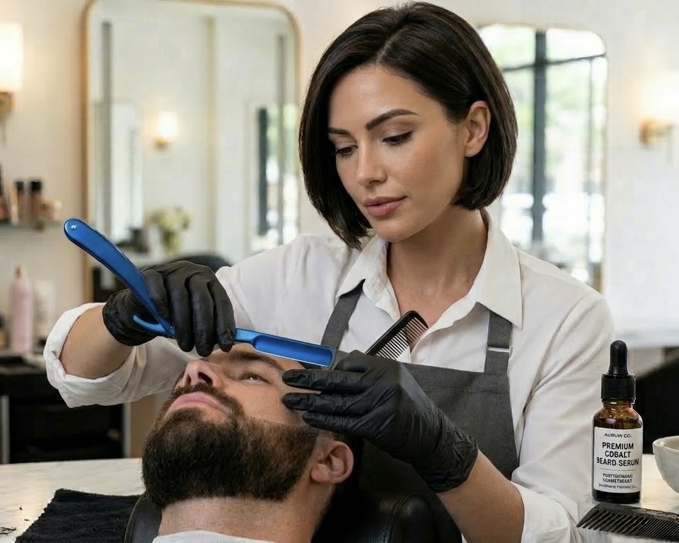 Cosmetóloga cuidando piel sensible