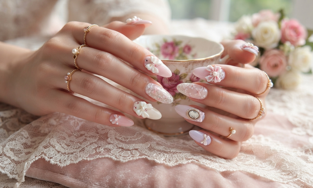 Uñas con estilo coquette